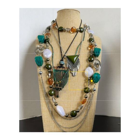 Shades of Green and Turqouise Vintage to Modern Costume Jewelry - Picture 2 of 16
